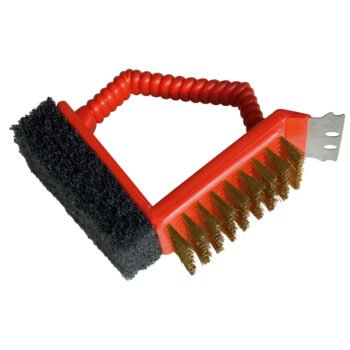 Brosse de nettoyage 3-en-1 rouge